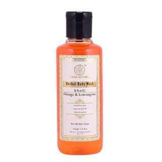 Khadi Herbal Orange and Lemongrass Body Wash, 210ml